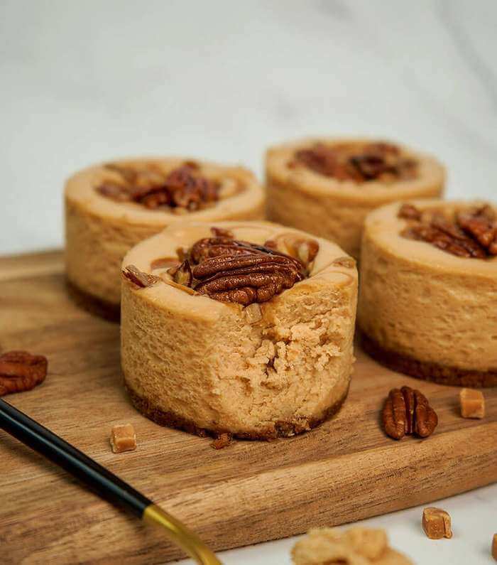 Pecan & Salted Caramel Cheesecakes