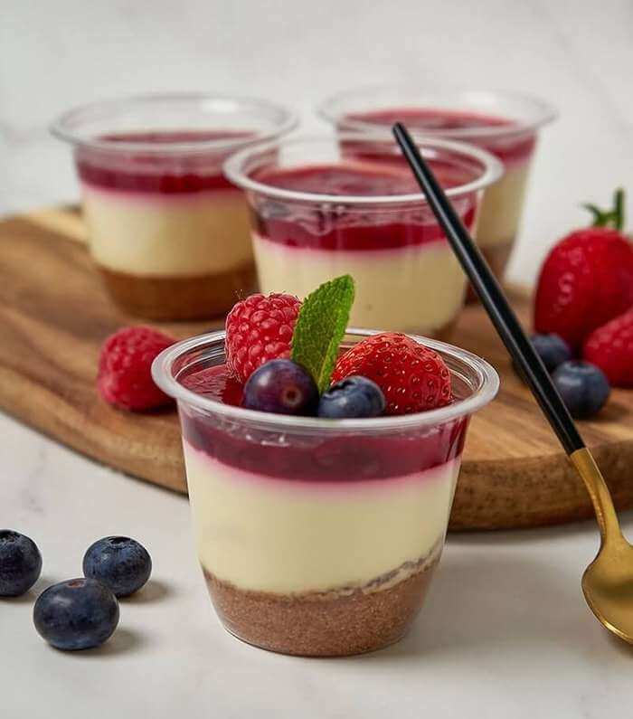 Fantastically Fruity Mixed Berry Cheesecake Pots